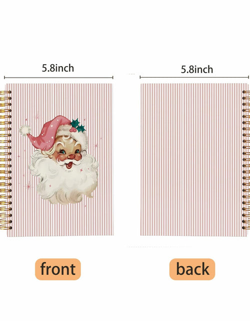 Load image into Gallery viewer, Ecezatik Christmas Notebook Pink Vintage Santa 5.5x8.3 Inch Spiral
