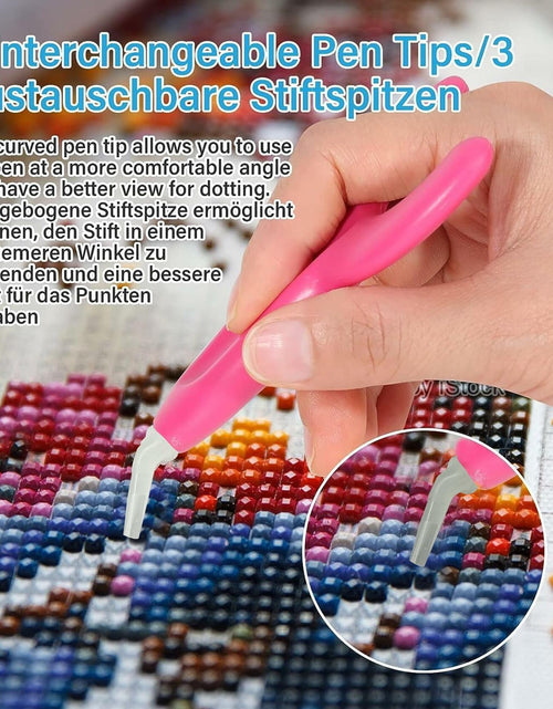Load image into Gallery viewer, Ergonomic Diamond Art Pen with 3 Plastic Tips Resin Comfort Grip
