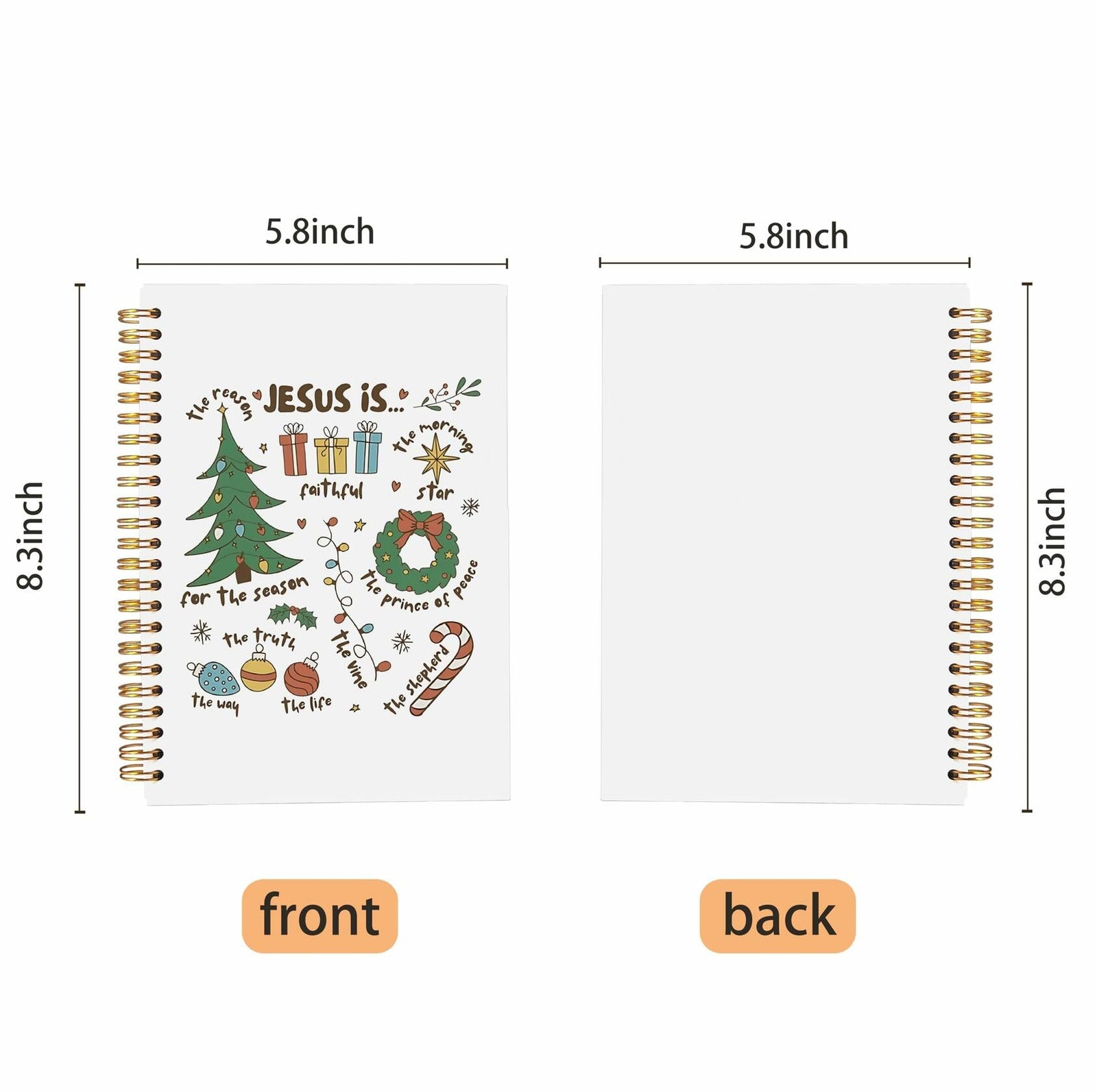 Ecezatik Christmas Notebook Jesus Is the Season 5.5x8.3 Inch Spiral