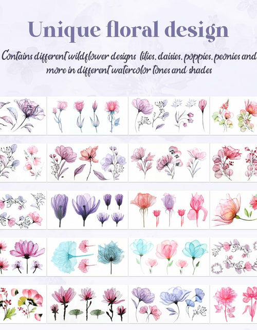 Load image into Gallery viewer, Jeffdad 20 Sheets Watercolor Floral Temporary Tattoos Stickers for Women
