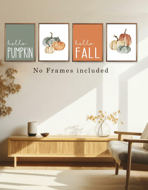 Load image into Gallery viewer, JWVK Hello Pumpkin Boho Fall Wall Art Prints Set of 4 8x10 Unframed
