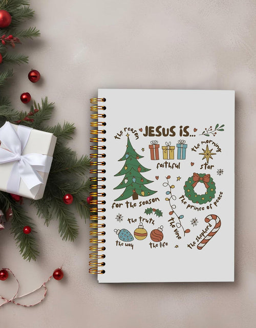 Load image into Gallery viewer, Ecezatik Christmas Notebook Jesus Is the Season 5.5x8.3 Inch Spiral
