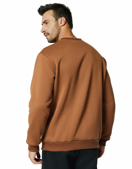 Load image into Gallery viewer, Men's Crewneck Sweatshirt Athletic Fleece Pullover Brown Size L
