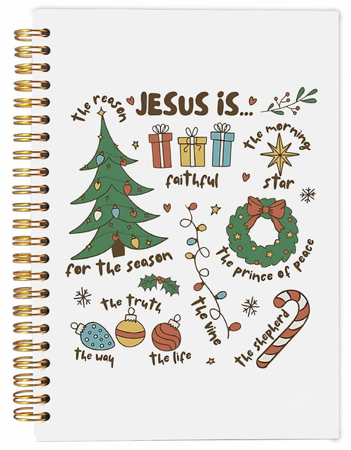 Load image into Gallery viewer, Ecezatik Christmas Notebook Jesus Is the Season 5.5x8.3 Inch Spiral
