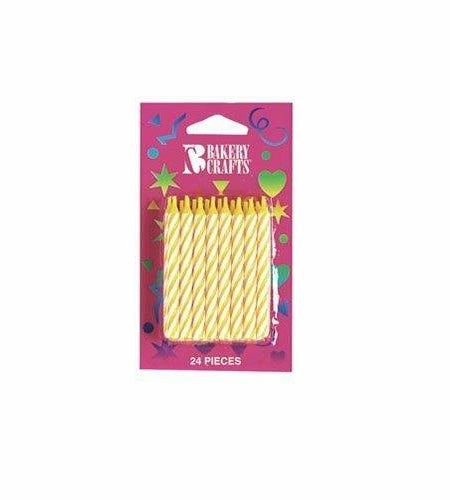 Bakery Crafts Yellow Spiral Birthday Candles Decorations Party 24 Ct