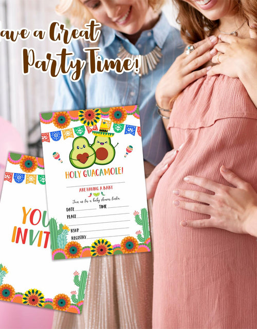 Load image into Gallery viewer, 25pc Holy Guacamole Baby Shower Invitations Avocado Taco Mexican Fiesta B06
