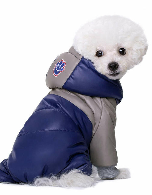 Load image into Gallery viewer, Miaododo Winter Dog Coat Windproof Cotton-Padded High Collar Light Blue Size 2XL
