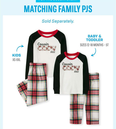 The Children’s Place Family Matching Christmas Holiday Fleece Pajamas XXL