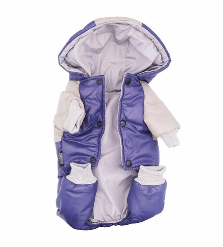 Miaododo Winter Dog Coat Windproof Cotton-Padded High Collar Light Blue Size 2XL