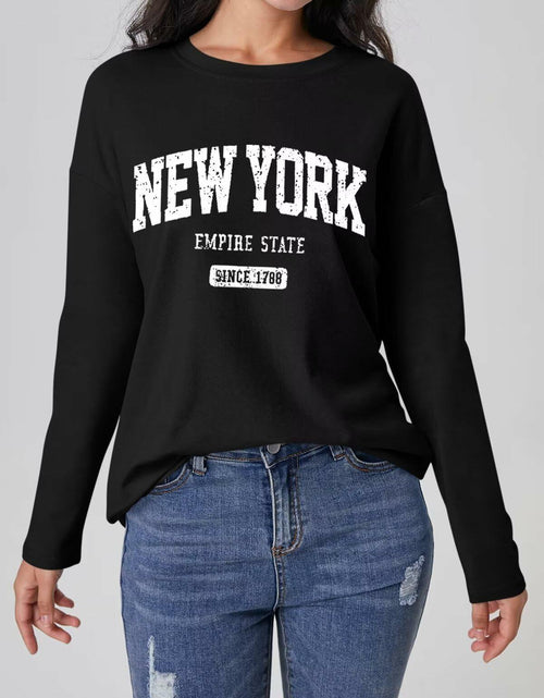 Load image into Gallery viewer, ORANDESIGNE Women Graphic Long Sleeve Tee Los Angeles Blue Size XXL
