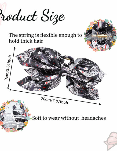 Load image into Gallery viewer, Hadutrek Bow Hair Clips Large 3PCS Black Green Red for Thick Hair Women
