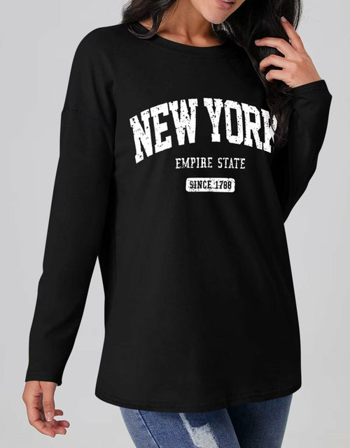 Load image into Gallery viewer, ORANDESIGNE Women Graphic Long Sleeve Tee Los Angeles Blue Size XXL
