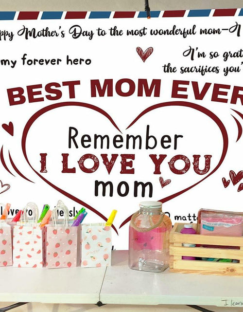 Load image into Gallery viewer, PGSWEER Mother's Day Backdrop 7x5FT Love Heart Banner Photo Booth Props
