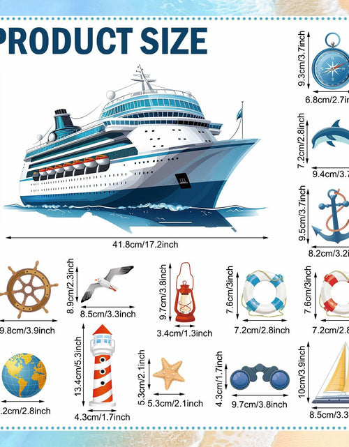 Load image into Gallery viewer, Toodoo 14 Pcs Nautical Cruise Door Magnets Anchor Boat Decorations
