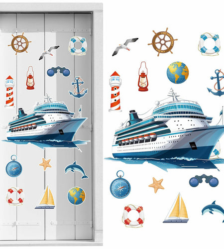 Toodoo 14 Pcs Nautical Cruise Door Magnets Anchor Boat Decorations