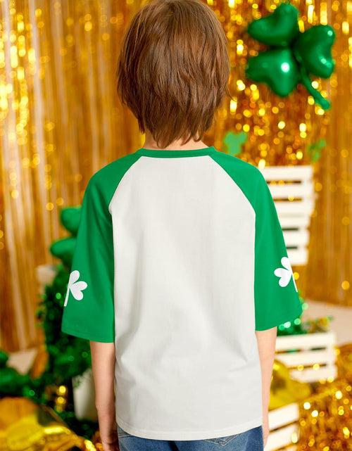 Load image into Gallery viewer, BesserBay Toddler St Patricks Day Clover Raglan Tee White Size 2 Years
