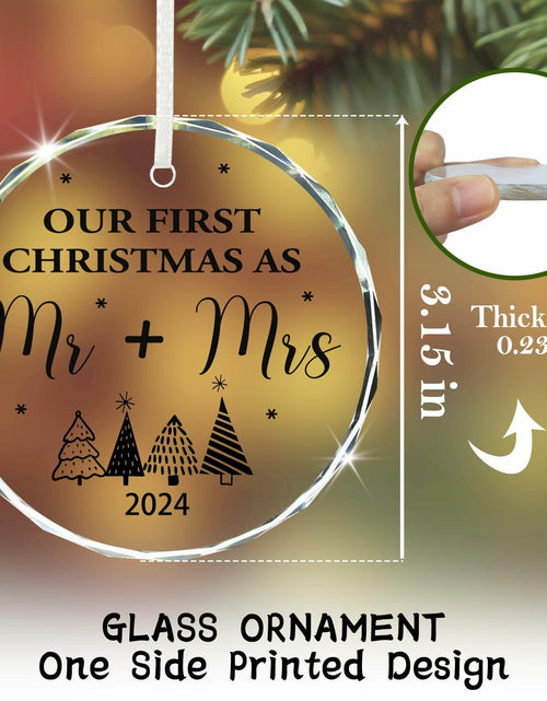 Load image into Gallery viewer, Engagement Ornament 2024 Glass Keepsake Gift for Couple Bride Her White Xmas
