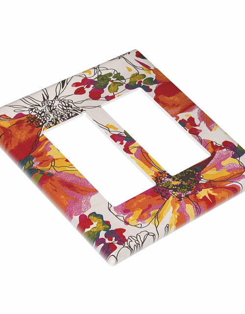 Load image into Gallery viewer, Xuejiaku 2 Gang Watercolor Flowers Wall Plate Double Rocker Switch Cover
