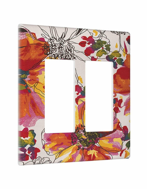 Load image into Gallery viewer, Xuejiaku 2 Gang Watercolor Flowers Wall Plate Double Rocker Switch Cover

