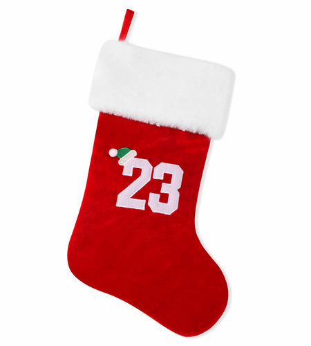 BELISHMIE 20-Inch Red Christmas Stocking Gold Embroidered Number 23