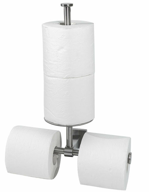 Load image into Gallery viewer, Double Toilet Paper Holder with Shelf Wall Mount 304 Stainless Steel

