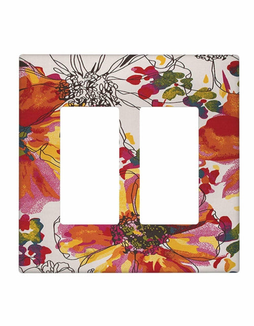 Load image into Gallery viewer, Xuejiaku 2 Gang Watercolor Flowers Wall Plate Double Rocker Switch Cover
