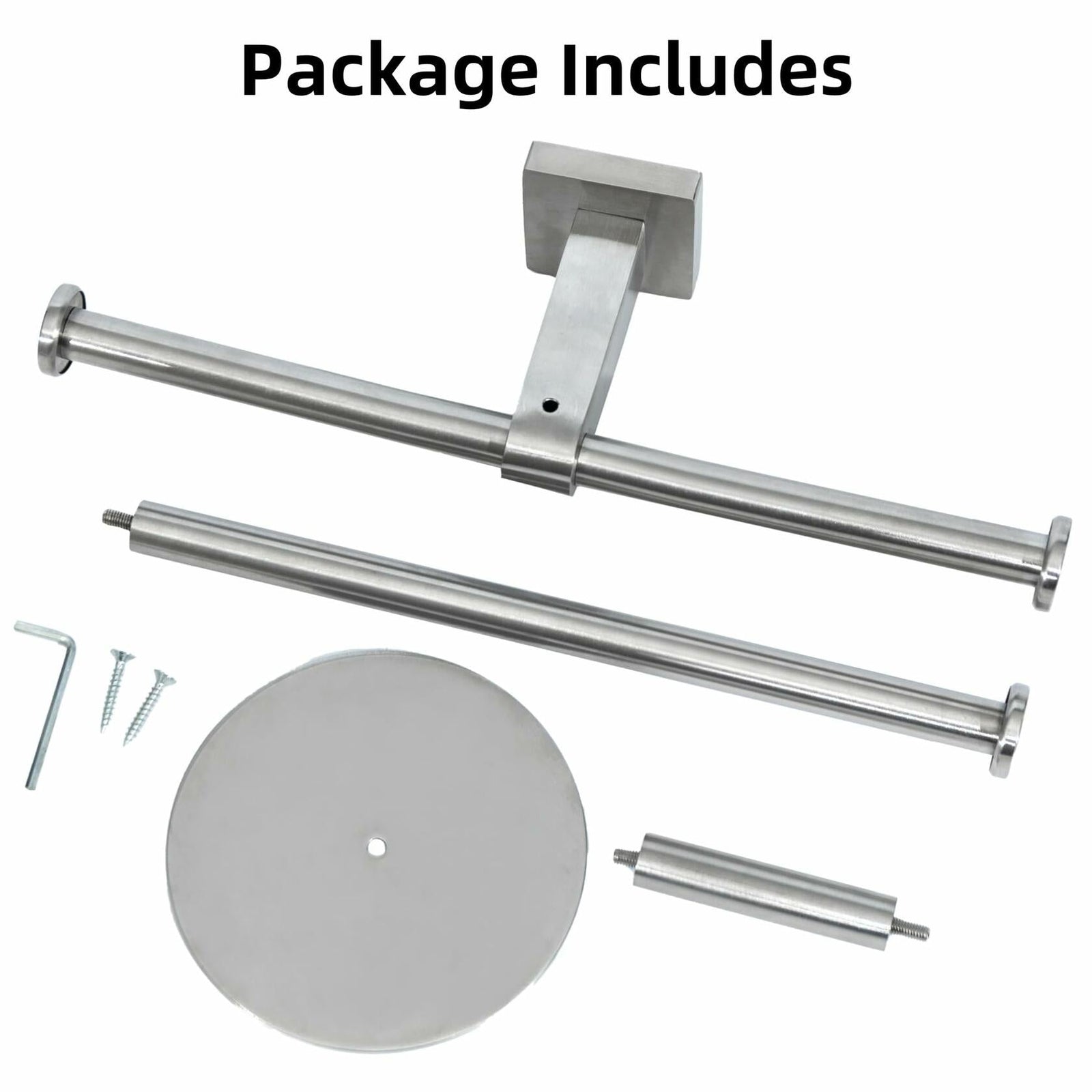 Double Toilet Paper Holder with Shelf Wall Mount 304 Stainless Steel