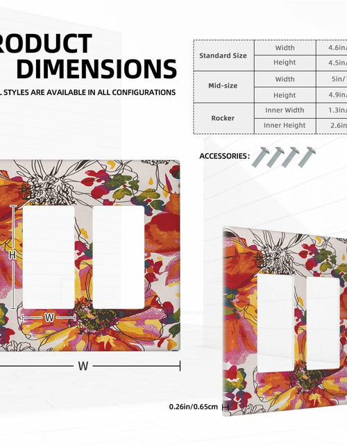 Load image into Gallery viewer, Xuejiaku 2 Gang Watercolor Flowers Wall Plate Double Rocker Switch Cover
