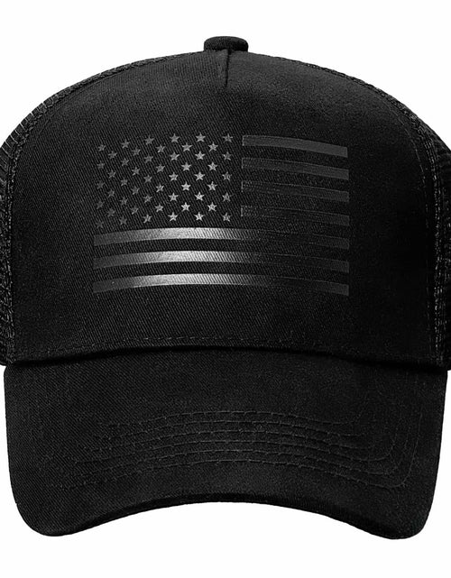 Load image into Gallery viewer, QYJ American Flag 3D Embossed Trucker Hat Mesh Snapback Adjustable

