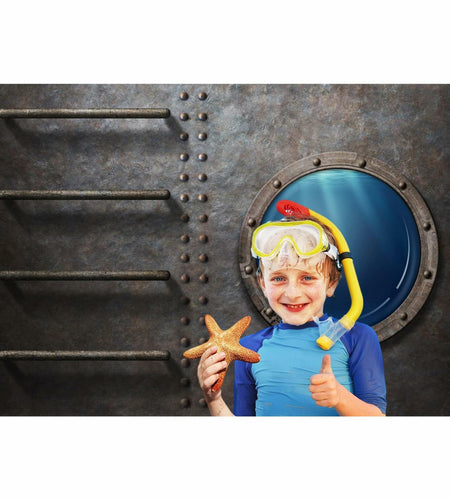 Baocicco Underwater World Photography Backdrop 5x4ft Cartoon Submarine