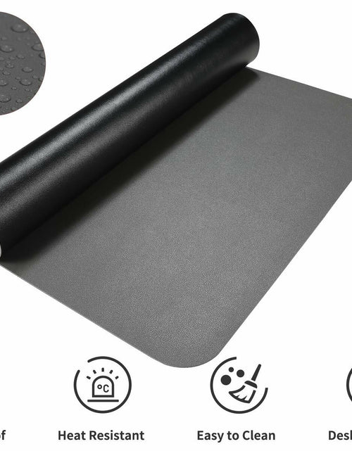 Load image into Gallery viewer, AFRITEE Dual Side PU Leather Desk Pad Mat Large 31.5x15.7 Black/Dark Gray
