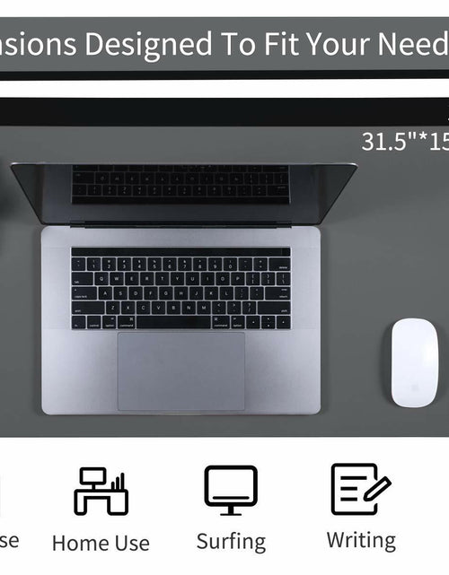 Load image into Gallery viewer, AFRITEE Dual Side PU Leather Desk Pad Mat Large 31.5x15.7 Black/Dark Gray
