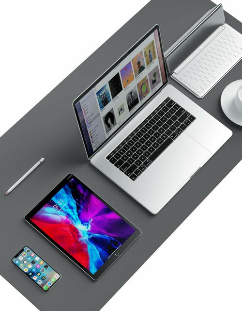 Load image into Gallery viewer, AFRITEE Dual Side PU Leather Desk Pad Mat Large 31.5x15.7 Black/Dark Gray
