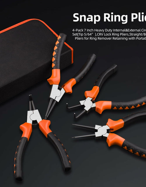 Load image into Gallery viewer, NOEAIKE 4-Pack 7" Snap Ring Pliers Set Internal External Circlip with Pouch
