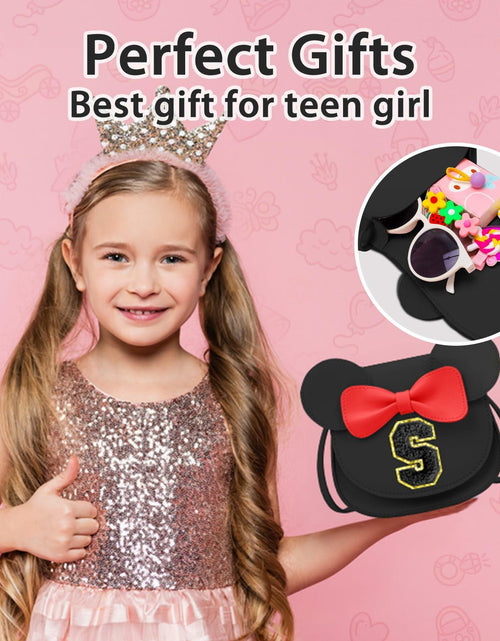 Load image into Gallery viewer, OYLOLA Toddler Girls Initial Purse Black Ages 3-8 Birthday Gift
