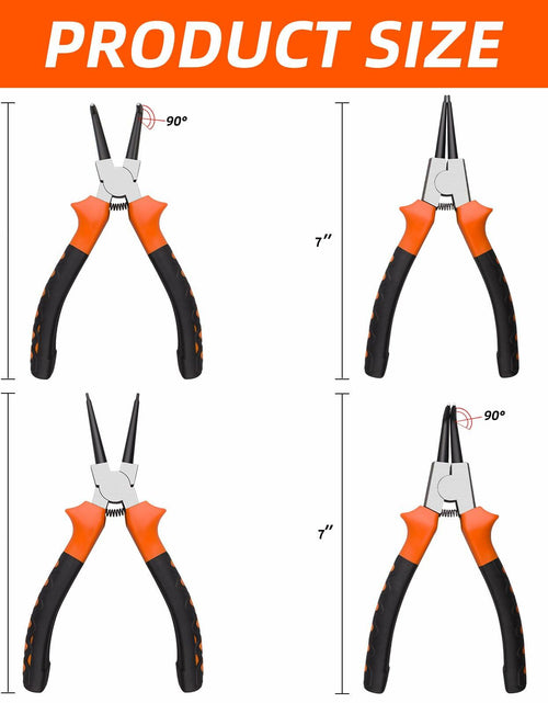 Load image into Gallery viewer, NOEAIKE 4-Pack 7" Snap Ring Pliers Set Internal External Circlip with Pouch
