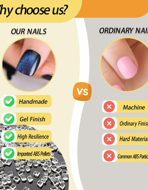 Load image into Gallery viewer, Purple Press On Nails Short Square Acrylic Cat Eye Color Changing 24 Pcs
