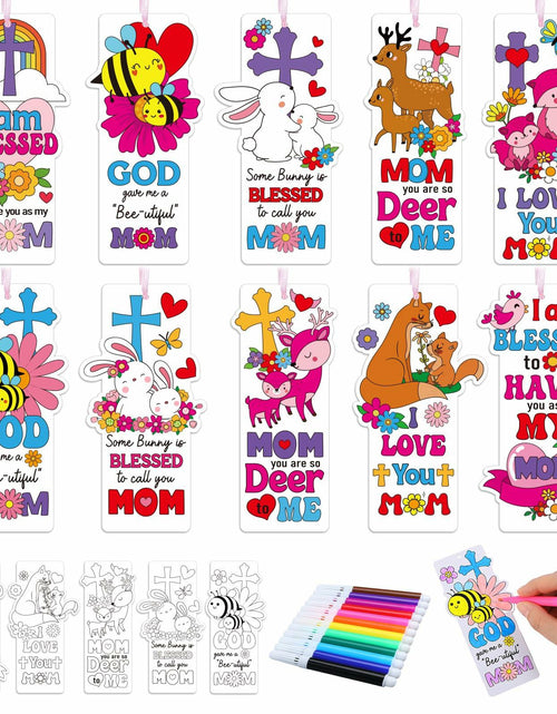 Load image into Gallery viewer, Dunzoom 200 Pcs Mother's Day Christian Coloring Bookmarks Bulk DIY
