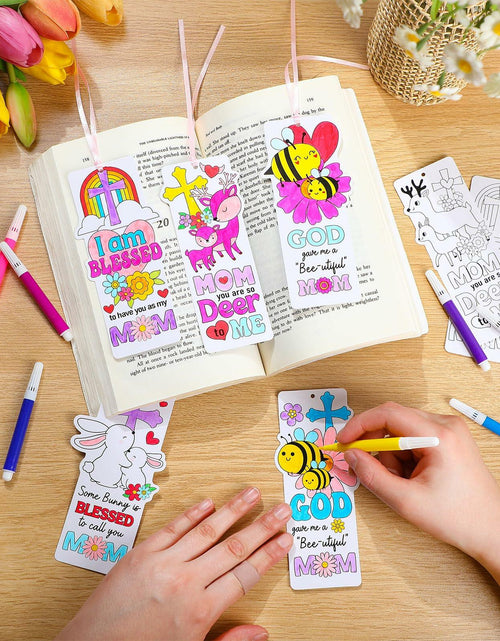 Load image into Gallery viewer, Dunzoom 200 Pcs Mother's Day Christian Coloring Bookmarks Bulk DIY
