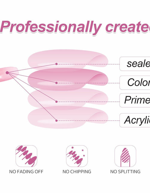 Load image into Gallery viewer, RTKHFZE French Tip Pink Long Square Press On Nails 24pcs Flower Rhinestones
