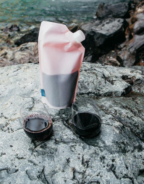 Load image into Gallery viewer, Vapur Collapsible Portable Wine Carrier with Pour Spout 25oz Rose
