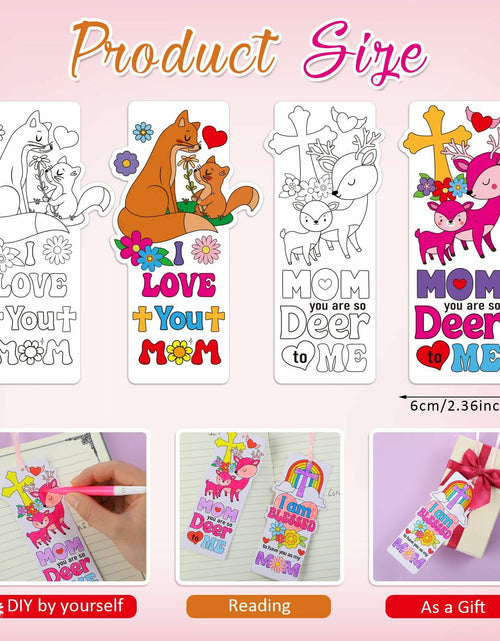 Load image into Gallery viewer, Dunzoom 200 Pcs Mother's Day Christian Coloring Bookmarks Bulk DIY
