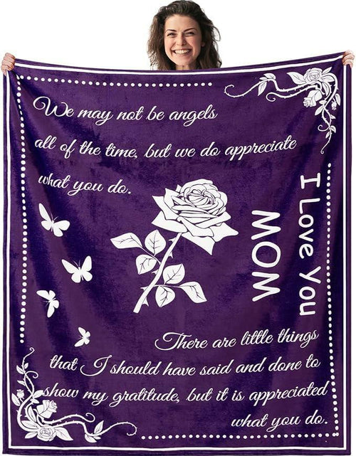 Load image into Gallery viewer, ROMROL Mom Blanket Super Soft Flannel Throw 50x60 Purple Cozy Gift
