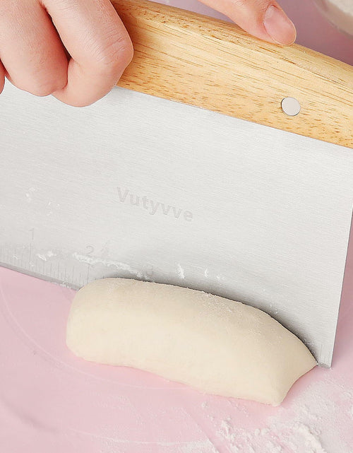 Load image into Gallery viewer, Vutyvve Dough Scraper Set, Wooden Handle Stainless Steel + 2 Plastic, 3 Pc
