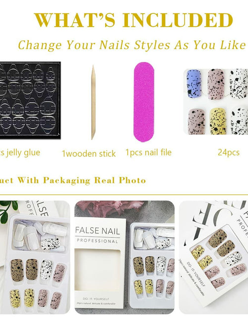 Load image into Gallery viewer, 24Pcs Easter Acrylic Press On Nails Medium Daisy Floral Square False Nails
