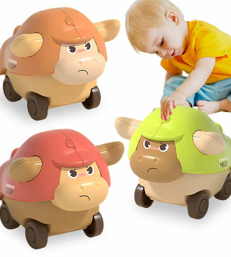 Press and Go Cars Toddler Toy Bull Animal Car for 1 Year Old Boy