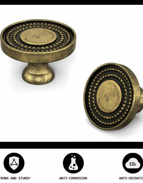 Load image into Gallery viewer, Homdiy 10 Pack Solid Gold Brass Knurled Zinc Alloy Cabinet Knobs Drawer
