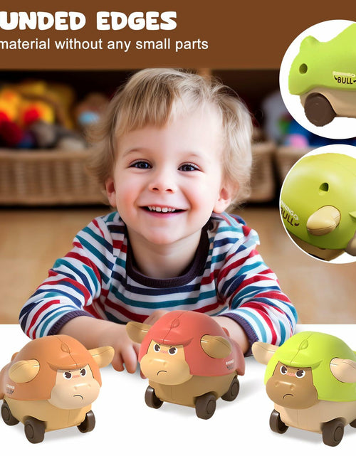 Load image into Gallery viewer, Press and Go Cars Toddler Toy Bull Animal Car for 1 Year Old Boy
