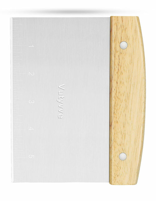 Load image into Gallery viewer, Vutyvve Dough Scraper Set, Wooden Handle Stainless Steel + 2 Plastic, 3 Pc
