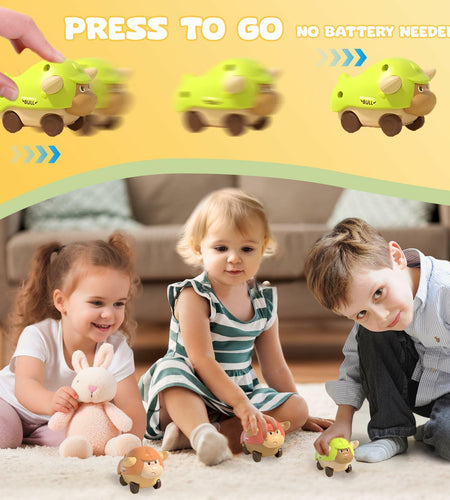 Press and Go Cars Toddler Toy Bull Animal Car for 1 Year Old Boy